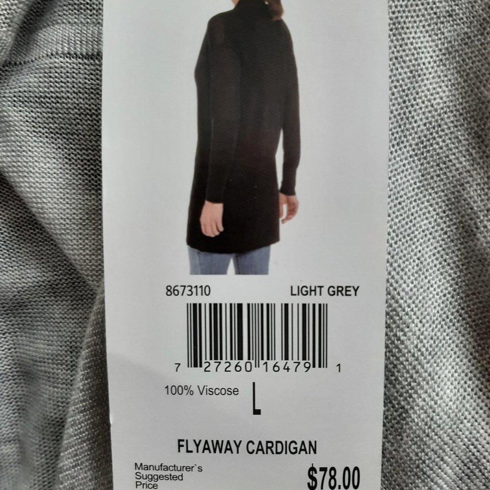Grace Elements Light Gray Open Front Cardigan - image 5